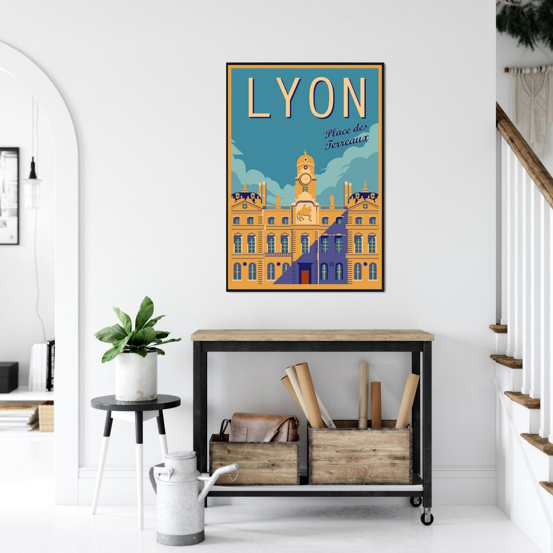 Lyon Kunst Wandposter Vintage-Reisen durch Frankreich