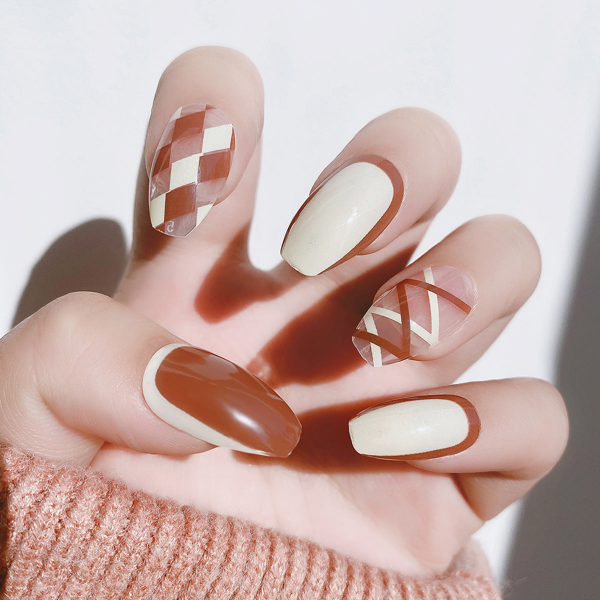 Checkerboard Lattice Line Jelly Glue Nail Manicure