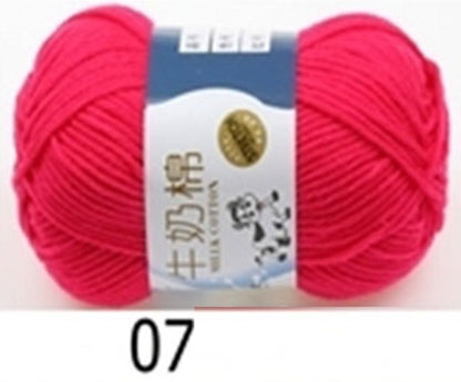 5-Strand Milk Cotton Wool Woven Medium Thickness Doll Slippers Yarn