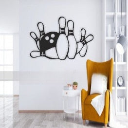 Acryl-Wandkunst zum Thema Bowling