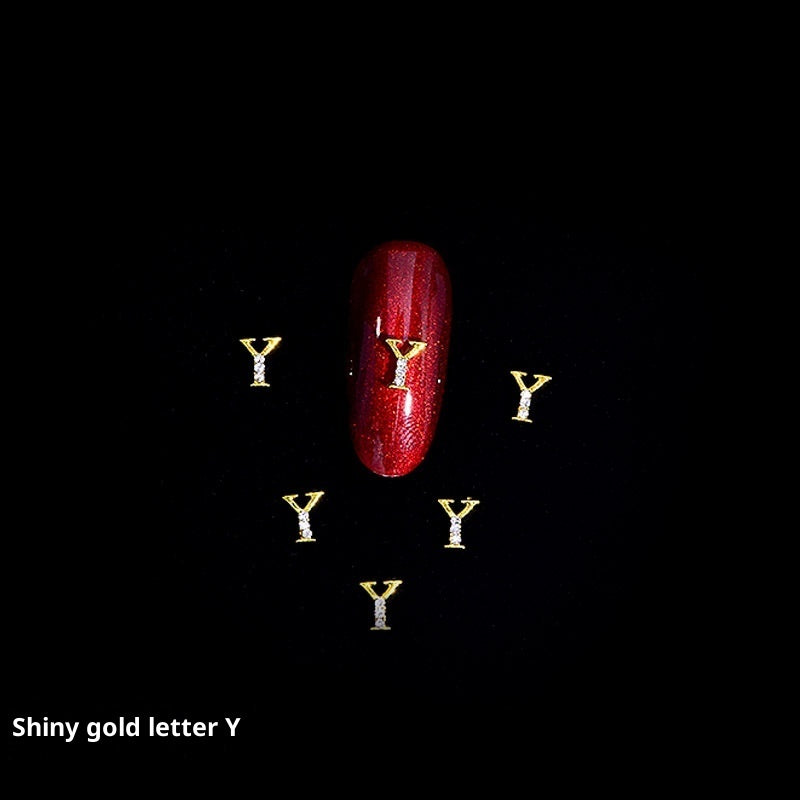 26 Buchstaben Legierung Nagelornament Nagelkristall