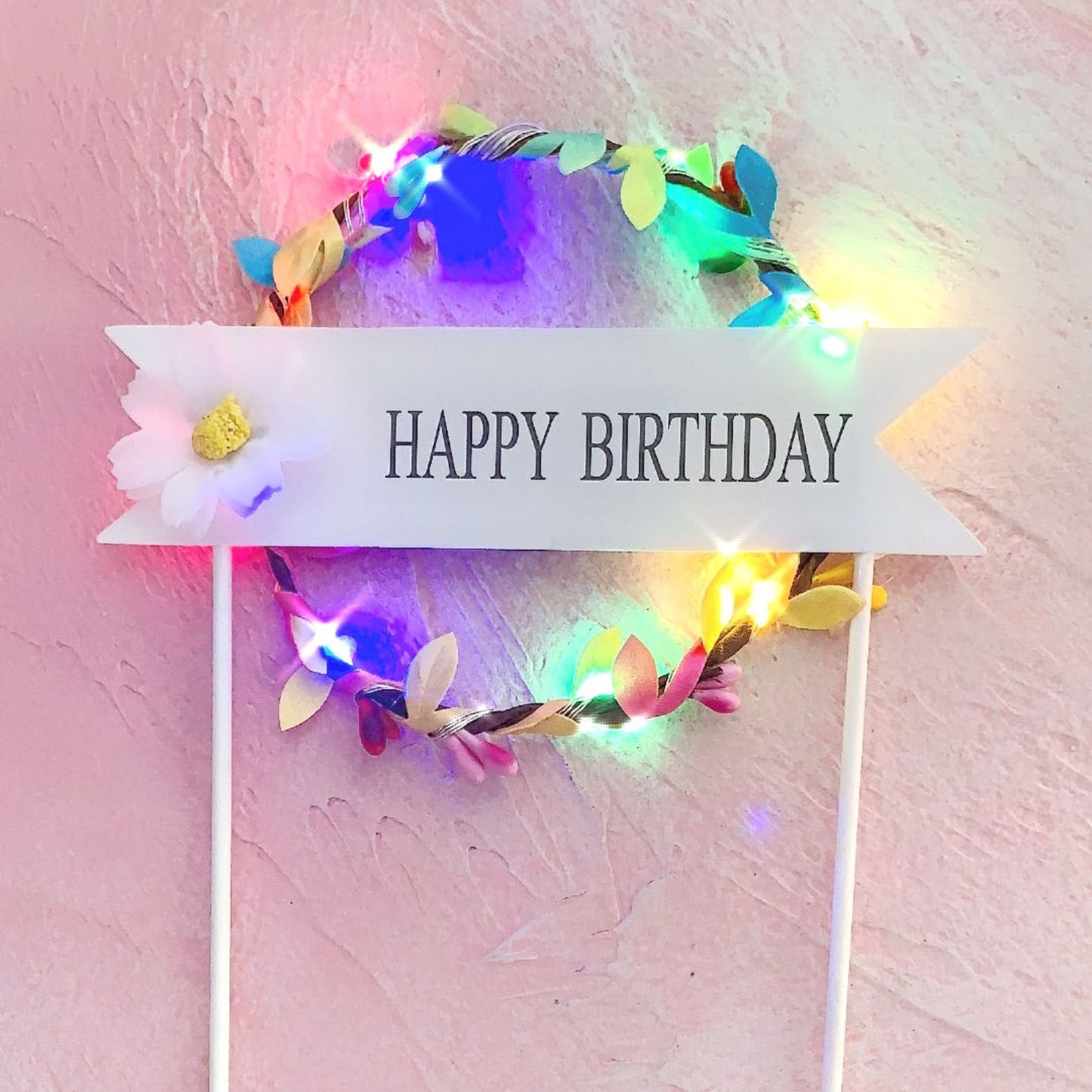 Creative Birthday Cake Round Garland Light Inserts
