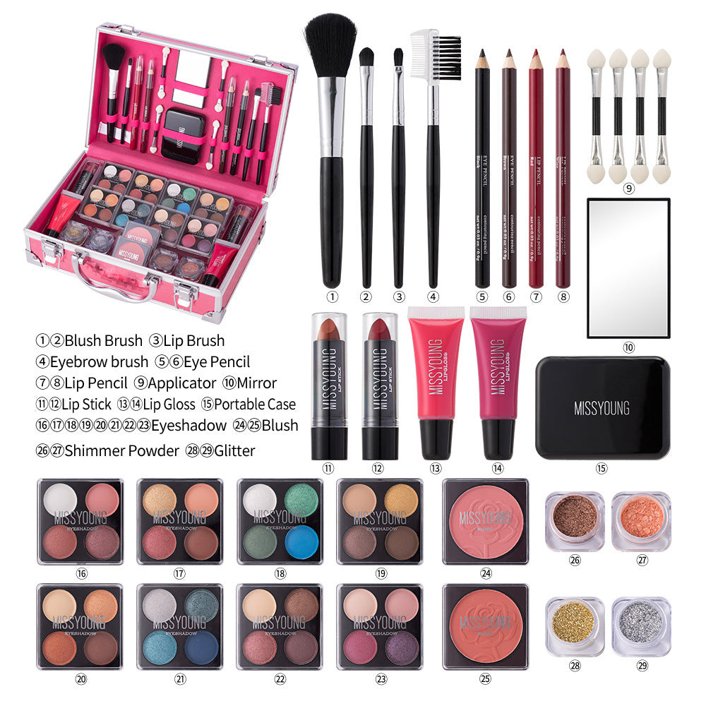 Natürliches, langanhaltendes Lippenstift- und Lidschatten-Multifunktions-Make-up-Set