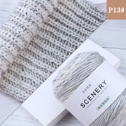 Segment Dyed Rainbow Color Gradient Hand-woven Diy Thread Clothes Scarf Hat Cake Yarn