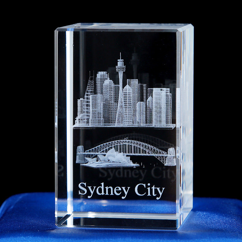 Interior Carving 3D Animal Series Crystal Statue Tourist Souvenir