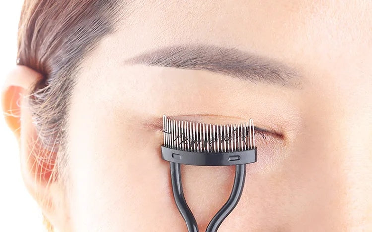 1 Stück Wimpernseparator mit Metallzähnen, faltbare Wimpernzange, Beauty-Make-up-Wimpernbürste aus Edelstahl, Kamm, Mascara-Schwung-Make-up-Werkzeug