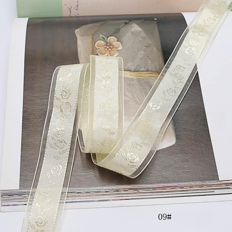 Textured Rose Jacquard Snow Yarn Ribbon Holder Ribbon Diy Butterfly Companion Hand Gift Ribbon Ornament Material