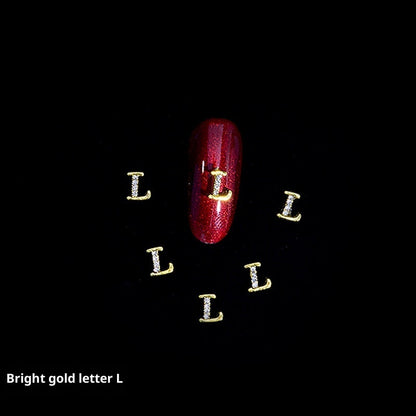 26 Buchstaben Legierung Nagelornament Nagelkristall