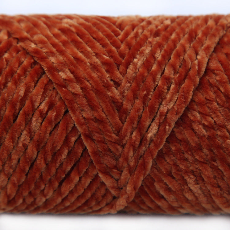 Gold Velvet Scarf Crocheted Shoes Yarn