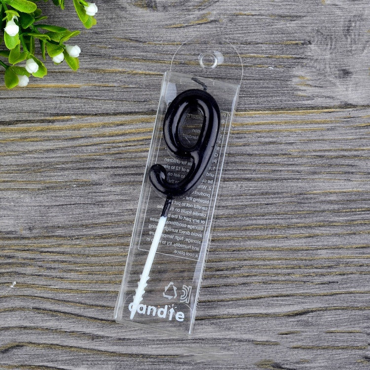 Factory Wholesale 0 To 9 Gold-plated Black Candle Creative Smokeless Birthday Digital Candle PVC Boxed Digital