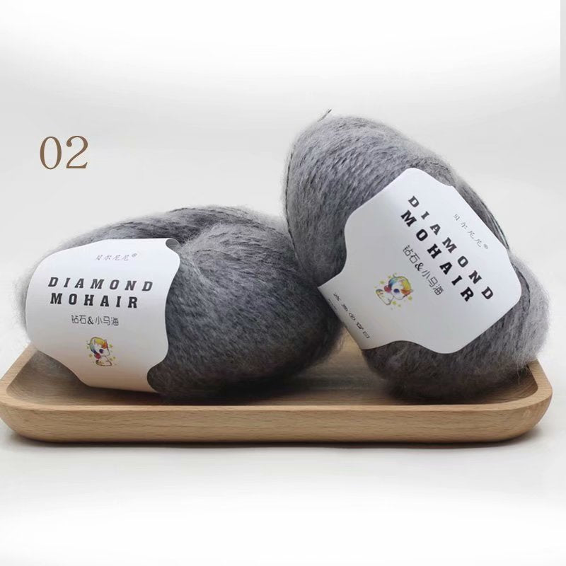 Mohair Wool Hand-knitted South African Fine Woven Scarf Shawl With A Ball Of Yarn Diy