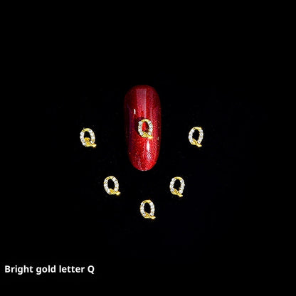 26 Buchstaben Legierung Nagelornament Nagelkristall