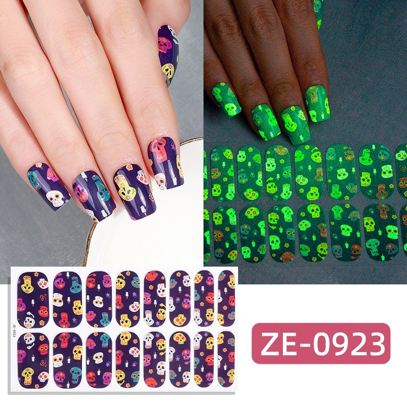 Dark Ghost Pumpkin Skull Nail Sticker