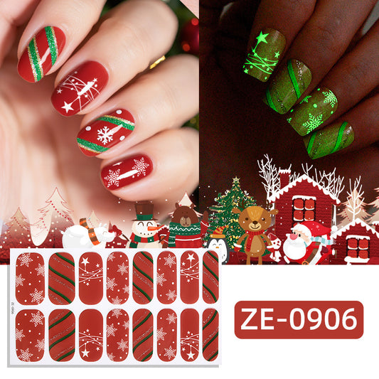 Neue leuchtende Weihnachts-Nagelapplikationen-Nagelsticker