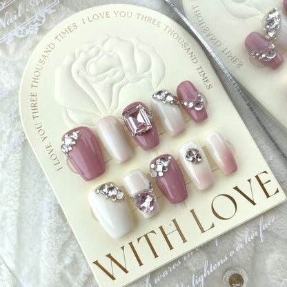 Handgefertigte künstliche Fingernägel, abnehmbare Nagelflicken