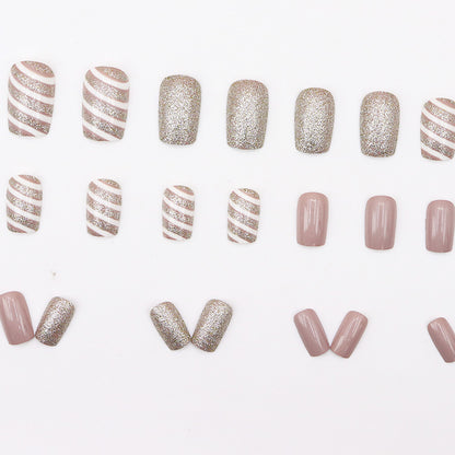 Elegant Champagne Light White Noble Twill Manicure