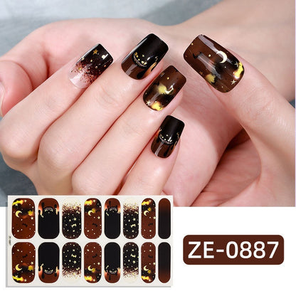 Dark Ghost Pumpkin Skull Nail Sticker