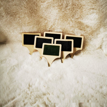 Kleines kleines Holzbrett-Kuchen-Etikett, Käse-Preisschild-Quadrat-Holzstück-Einsatz