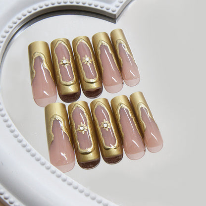 Abnehmbare Nagelsticker, einfaches French-Design, Stern