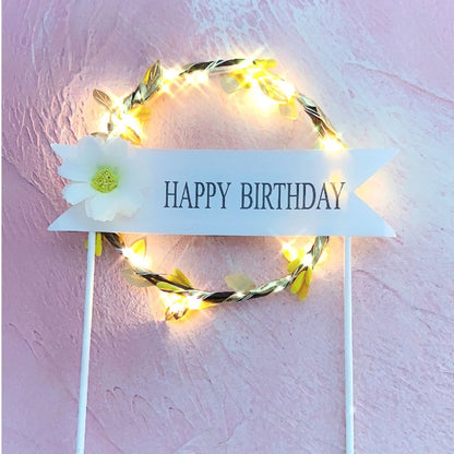 Creative Birthday Cake Round Garland Light Inserts