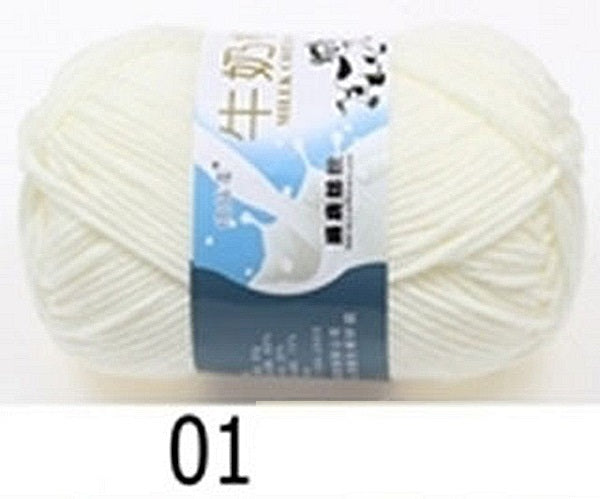 5-Strand Milk Cotton Wool Woven Medium Thickness Doll Slippers Yarn