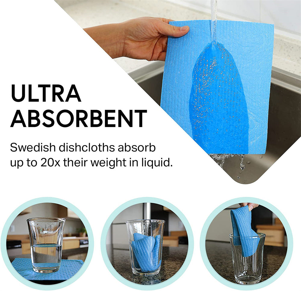 Kompostierbares, biologisch abbaubares, wiederverwendbares Küchenpapier, schwedisches Geschirrtuch, schlichtes Bio-Reinigungstuch