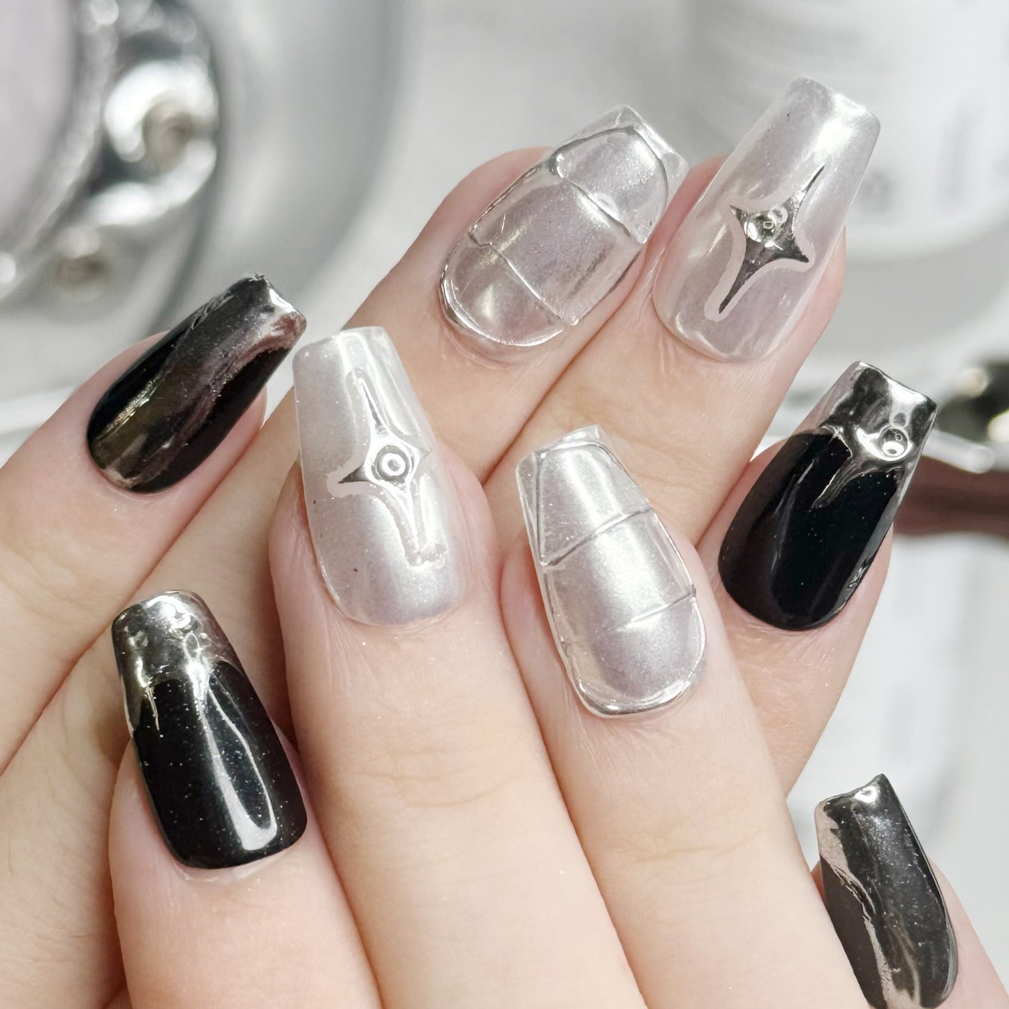 Women's Four Eight-pointed Stars Wear Manicure