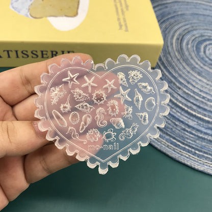 Silikon-Manikürform mit Blumenmotiv (nicht weißlich)