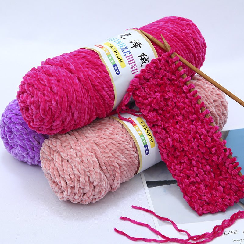 Gold Velvet Scarf Crocheted Shoes Yarn