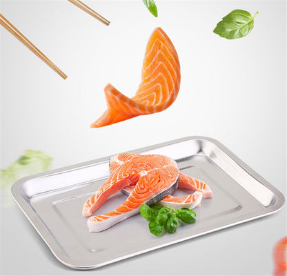 Aufbewahrungsschalen aus Edelstahl, quadratische Platten, Eindickpfannen, rechteckige Schalen, tiefe Reisschalen, Grillzubehör