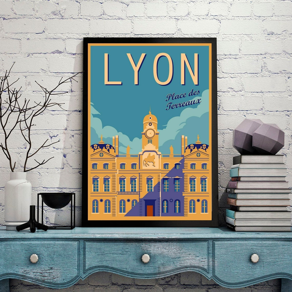 Lyon Kunst Wandposter Vintage-Reisen durch Frankreich