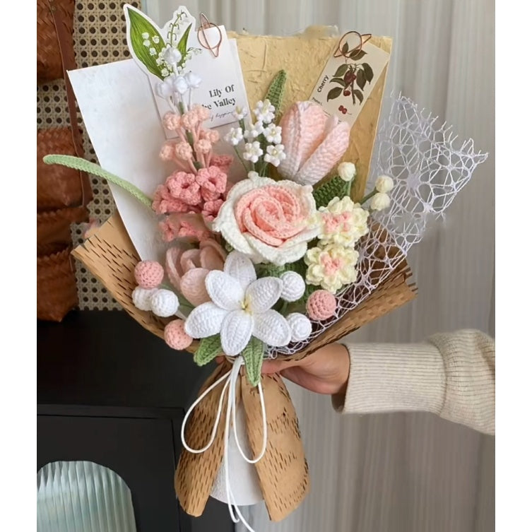 Handgewebter Garnstrauß für Fertigprodukte