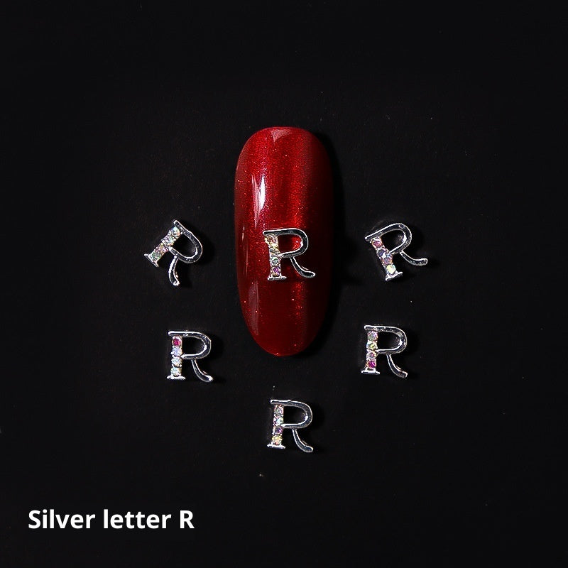 26 Buchstaben Legierung Nagelornament Nagelkristall