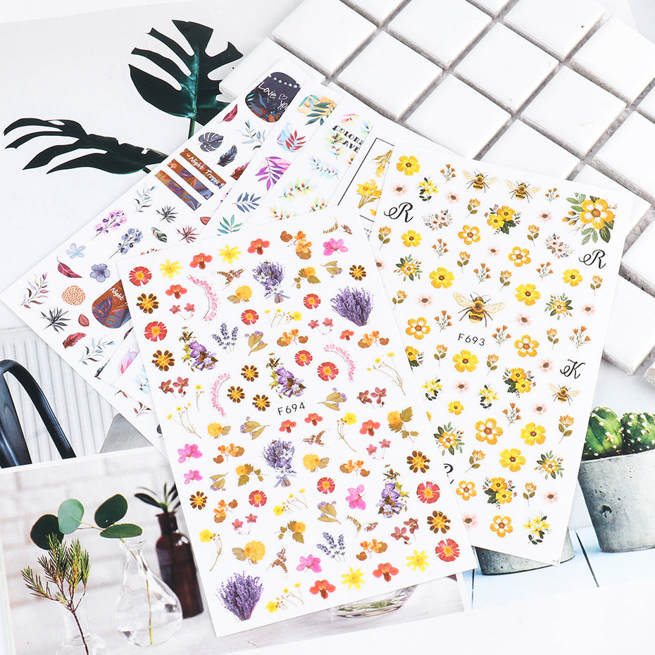 Nagelsticker Blumenmuster