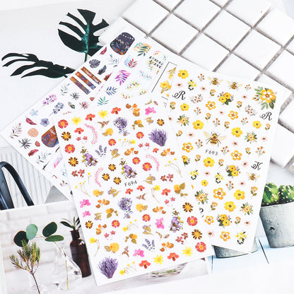 Nagelsticker Blumenmuster