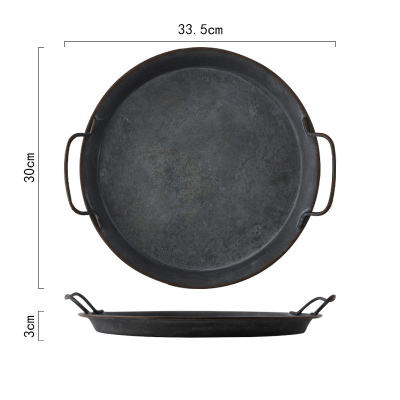 Kreatives Tablett aus Schmiedeeisen für Brot, Haushaltsdekoration im Retro-Stil