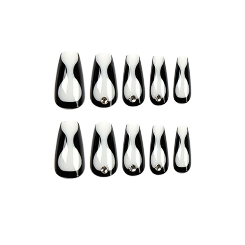 Tragbarer Maniküre-Nagelaufsatz mit schwarzem Strassstein