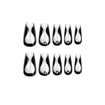 Tragbarer Maniküre-Nagelaufsatz mit schwarzem Strassstein