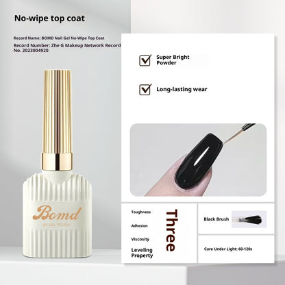 Herstellung eines Nagellackklebers durch Verschmieren von Grundierung und Versiegelungsschicht