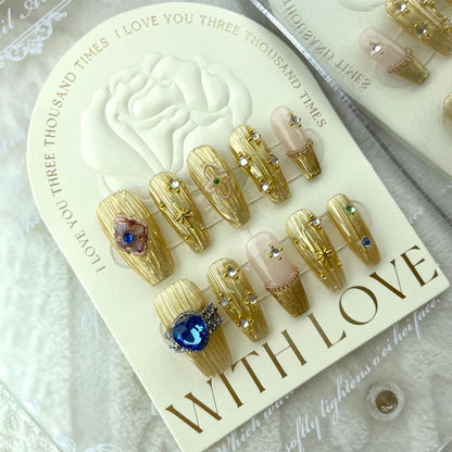 Handgefertigte künstliche Fingernägel, abnehmbare Nagelflicken