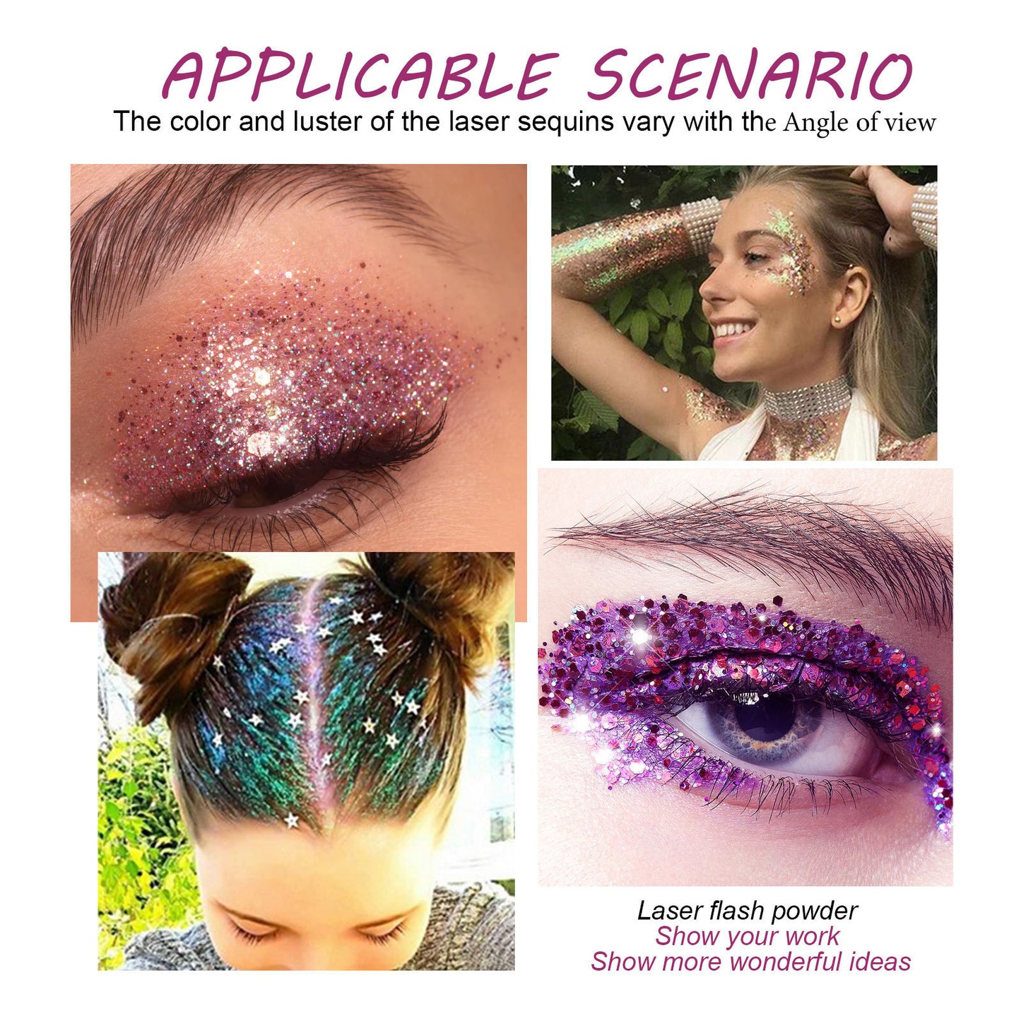 Painted Body Sequins Facial Makeup Body