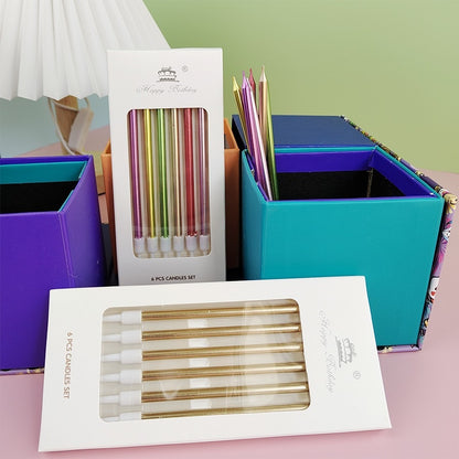 Electroplating Pencil Candle Straight Rod Birthday Gold Champagne Gold Color Wedding Party Decoration