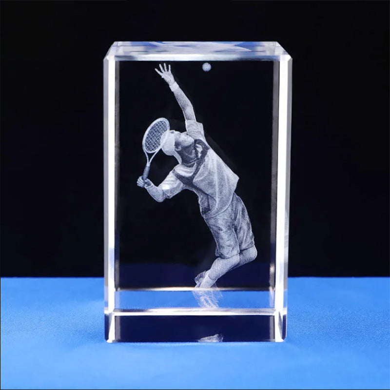 Interior Carving 3D Animal Series Crystal Statue Tourist Souvenir