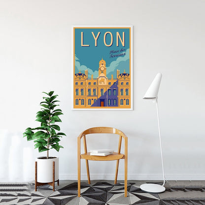 Lyon Kunst Wandposter Vintage-Reisen durch Frankreich