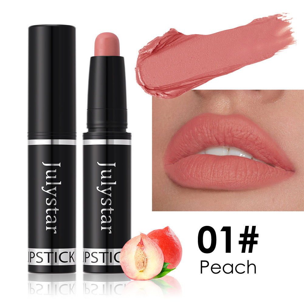 Lippenstift mit mattem Finish, drehbar, samtig, langanhaltend, hinterlässt keine Flecken auf dem Becher