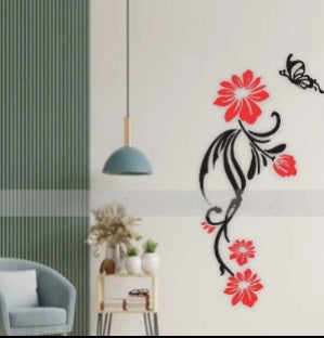 Acryl-Wandbild mit Flora-Blumen