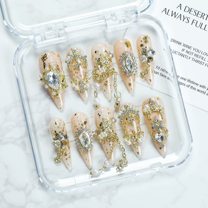 Metall, Schwerindustrie, Goldene Perle, Verschleißnagel, Rein handgefertigt