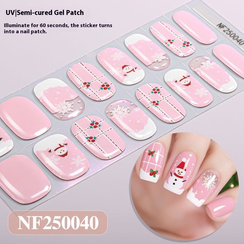 Semi-cured New Christmas Gel Nail Stickers
