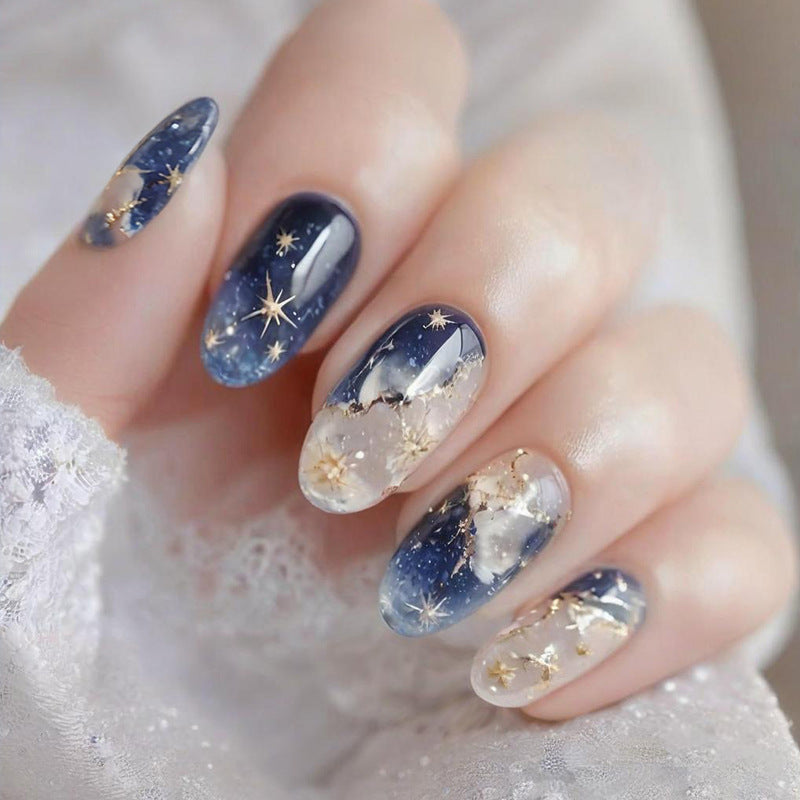 Quicksand Ice Transparent Blue Blooming European And American Wear Armor