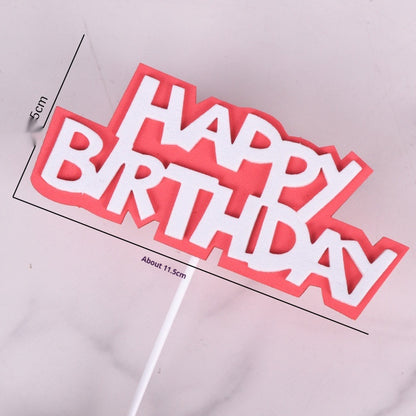 Happy Birthday Cake Decoration Card Color EVA Double Layer